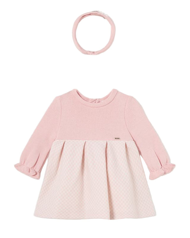 Kids Atelier-Mayoral-Pink Colorblock Jersey Dress & Headband