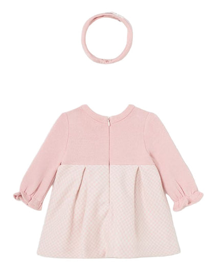 Kids Atelier-Mayoral-Pink Colorblock Jersey Dress & Headband