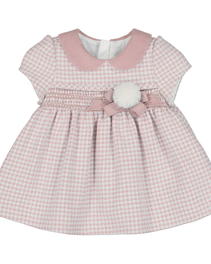 Kids Atelier-Mayoral-Pink Peter Pan Collar Smocked Dress