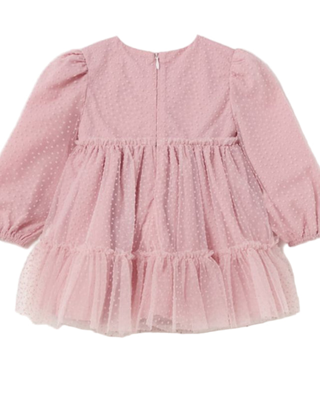 Kids Atelier-Mayoral-Pink Rose Ruffle Dress