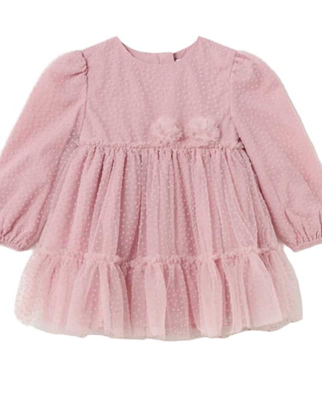 Kids Atelier-Mayoral-Pink Rose Ruffle Dress