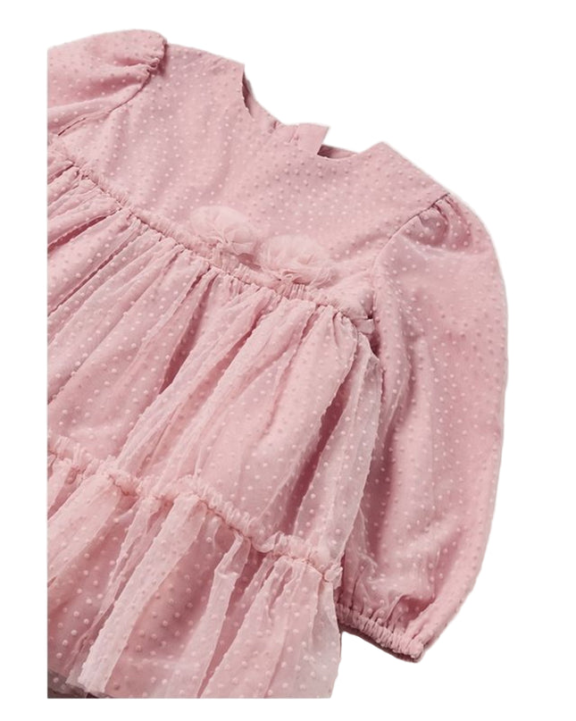 Kids Atelier-Mayoral-Pink Rose Ruffle Dress