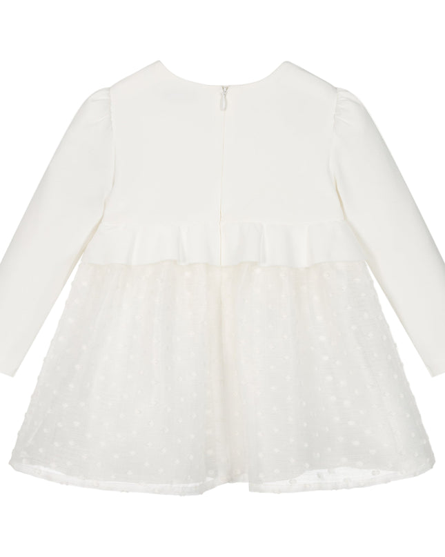 Kids Atelier-Mayoral-White Heart Plumeti Chiffon Dress