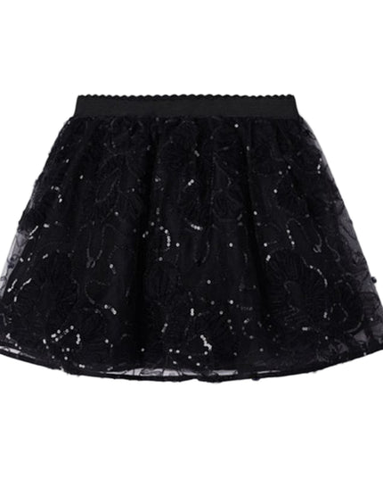 Kids Atelier-Mayoral-Black Tulle Applique Skirt