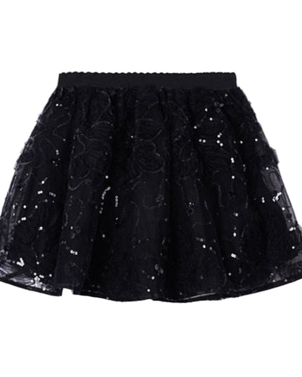 Kids Atelier-Mayoral-Black Tulle Applique Skirt