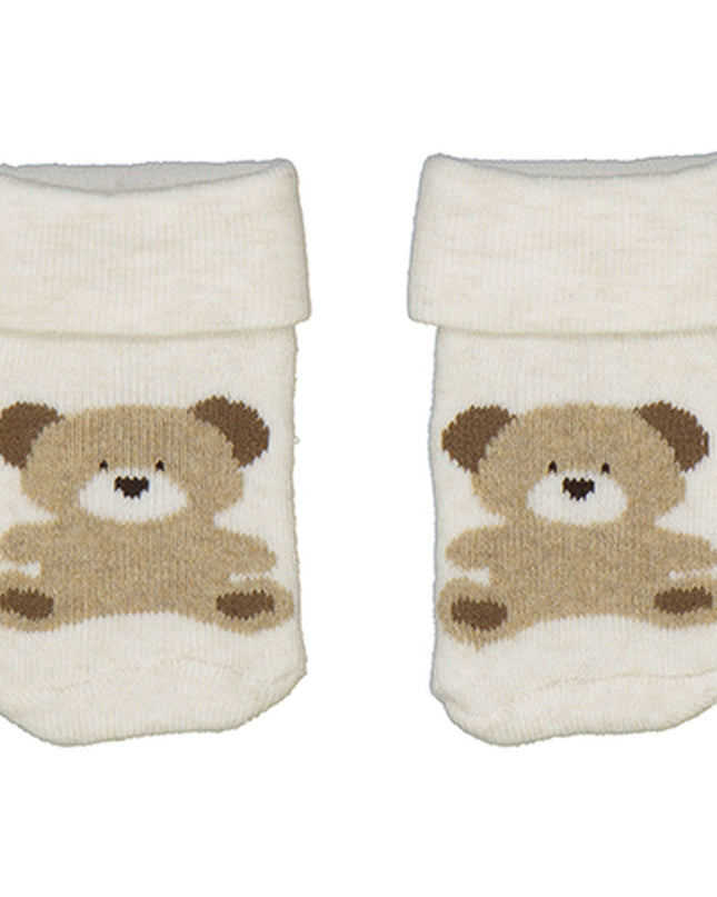 Kids Atelier-Mayoral-Beige Bear Graphic Socks