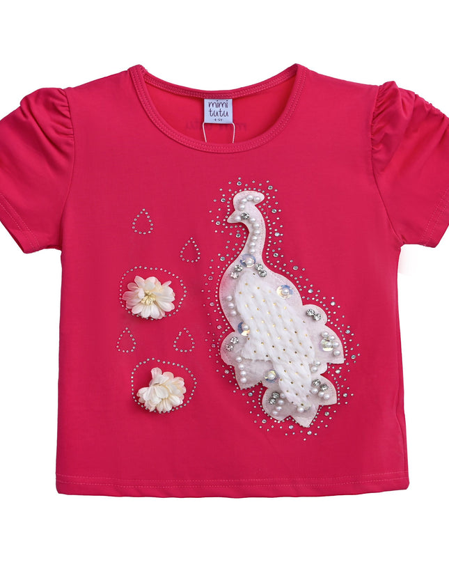 kids-atelier-mimi-tutu-kid-baby-girl-pink-raspberry-peacock-applique-t-shirt-mt4208-peacock-raspberry