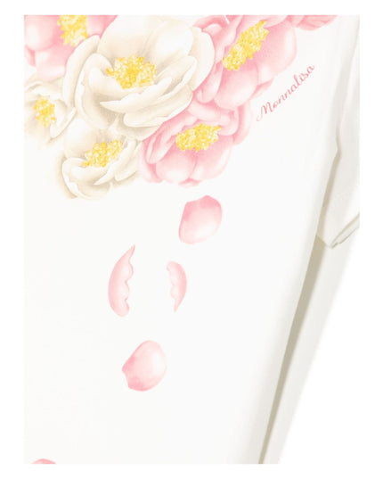 Kids Atelier-Monalisa-Ivory Cotton Floral T-Shirt
