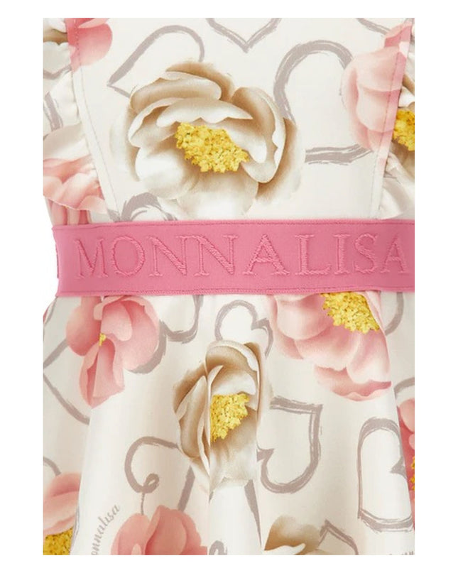 Kids Atelier-Monalisa-White Floral Print Dress