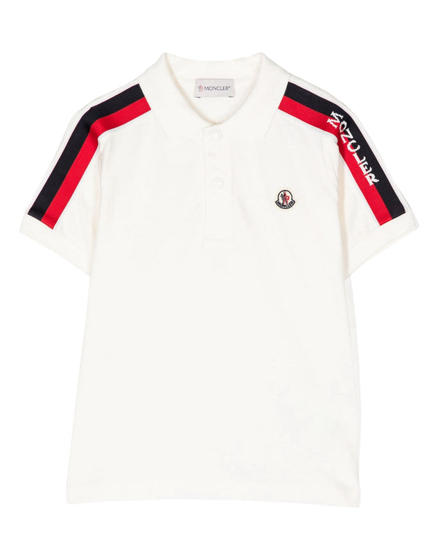 Kids Atelier-Moncler-White Logo Polo