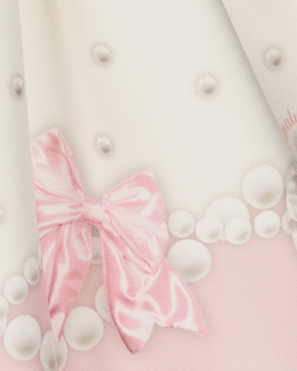 Ivory & Pink Pearl Bow Dress