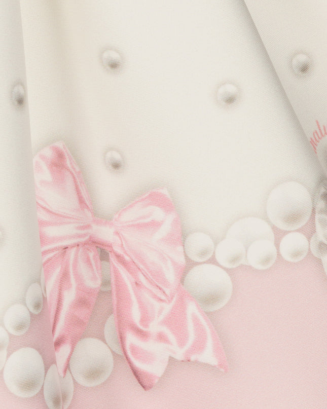 Ivory & Pink Pearl Bow Dress