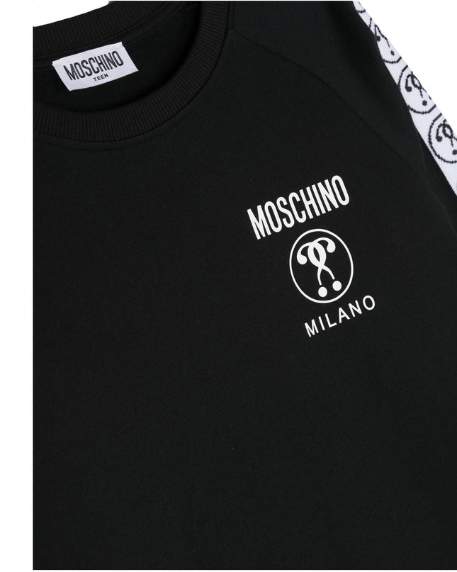 Kids Atelier-Moschino-Black Monogram Tape Dress