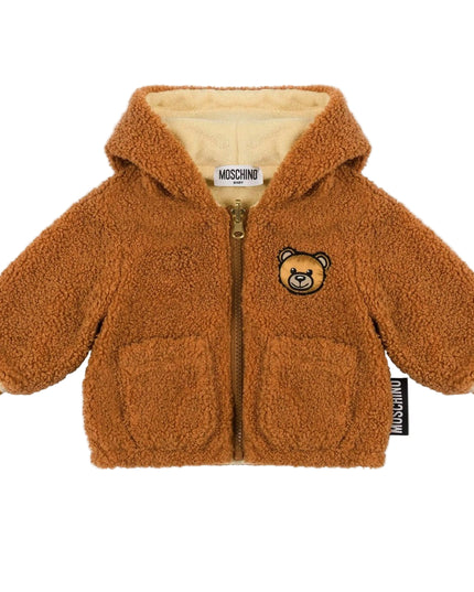 Kids Atelier-Moschino-Brown Reversible Hooded Jacket
