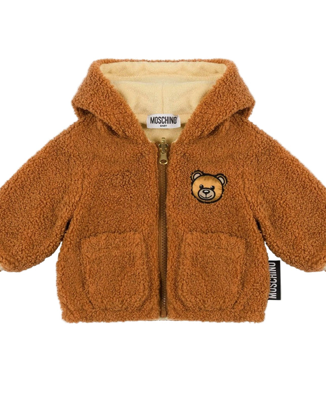 Kids Atelier-Moschino-Brown Reversible Hooded Jacket