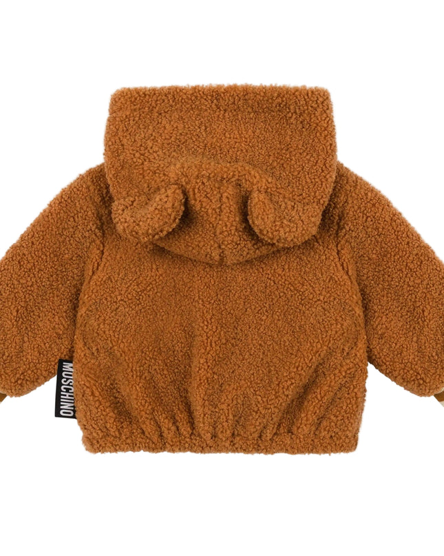 Kids Atelier-Moschino-Brown Reversible Hooded Jacket