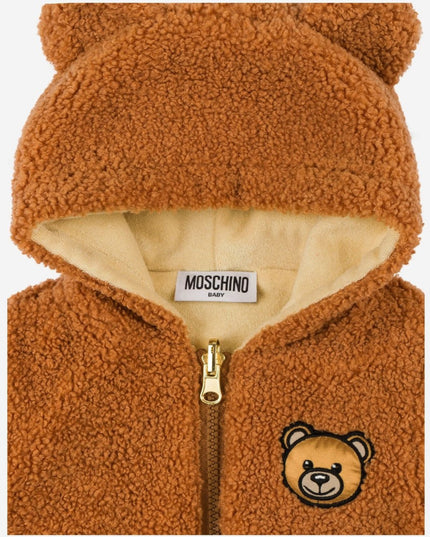 Kids Atelier-Moschino-Brown Reversible Hooded Jacket