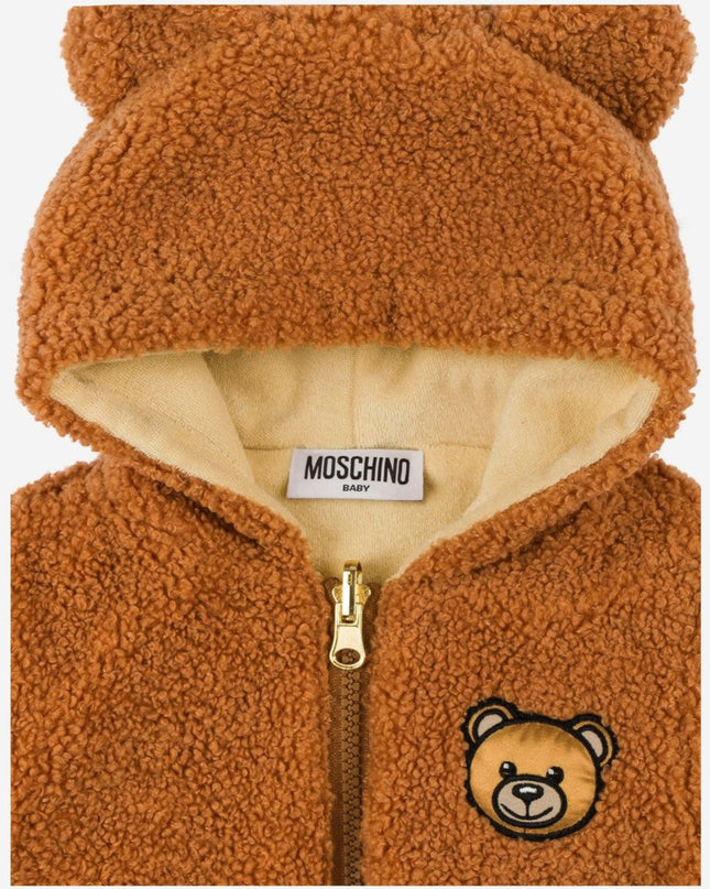 Kids Atelier-Moschino-Brown Reversible Hooded Jacket