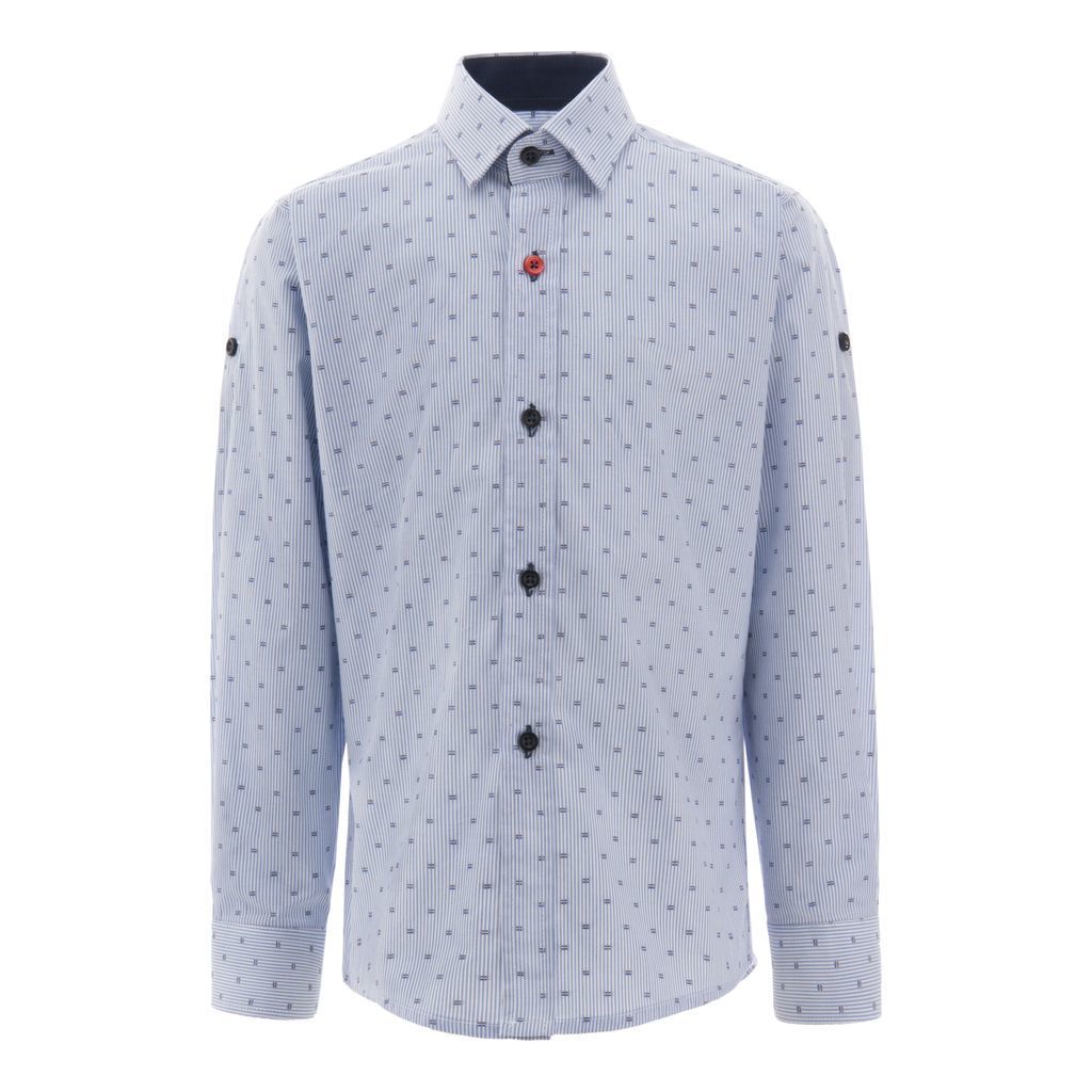 Blue Pinstripe Dress Shirt - kids atelier Blue Pinstripe Dress Shirt - kids atelier