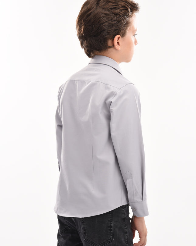 kids-atelier-moustache-kid-boy-baby-gray-solid-dress-shirt-22m03-gray