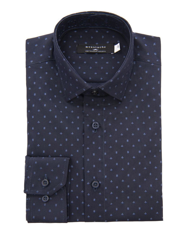 kids-atelier-moustache-kid-baby-boy-navy-fleur-de-lis-print-dress-shirt-22m14-navy