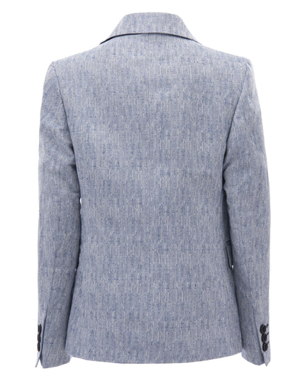 kids-atelier-moustache-Blue Tweed Peak Lapel Blazer