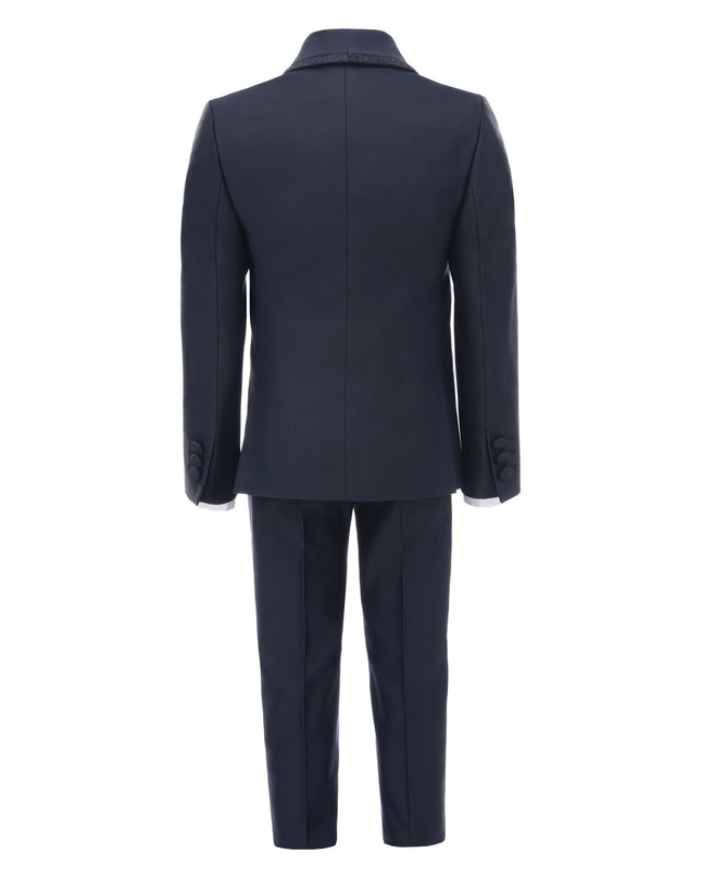 kids atelier moustache Navy Glitter Trim Suit