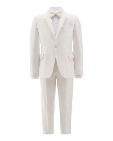 kids atelier moustache Cream 5 pc Shawl Lapel Suit