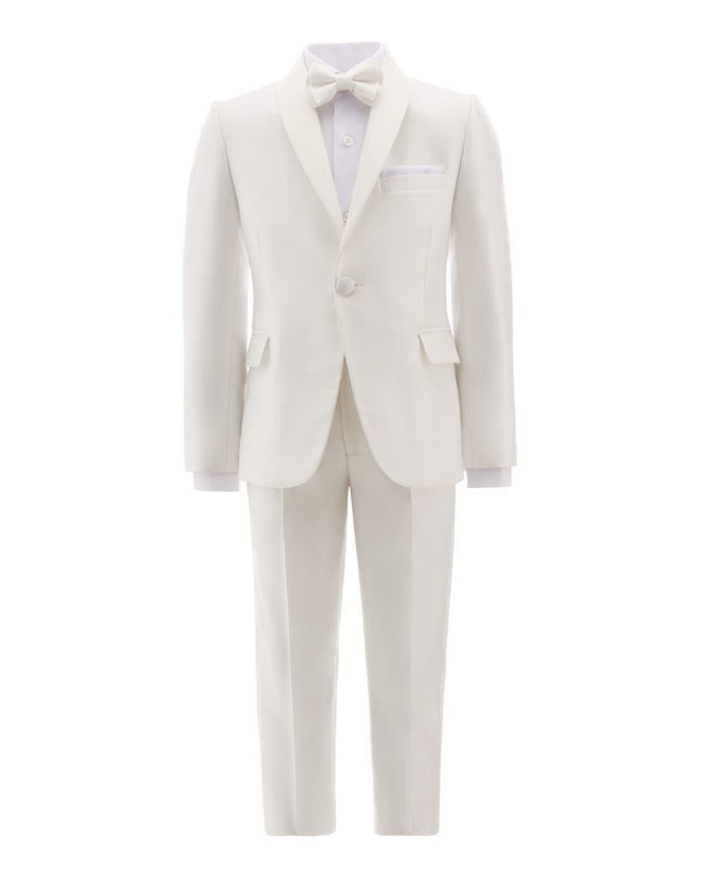 kids atelier moustache Cream 5 pc Shawl Lapel Suit