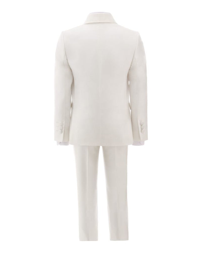 kids atelier moustache Cream 5 pc Shawl Lapel Suit