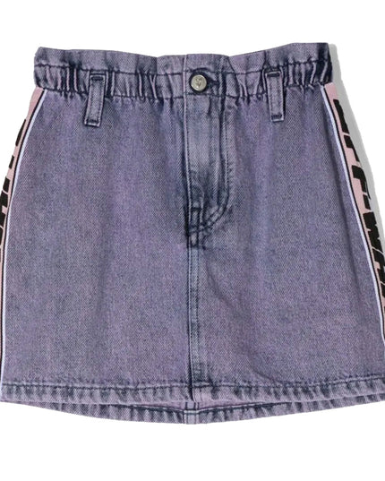 Kids Atelier-OFF White-Logo Denim Skirt