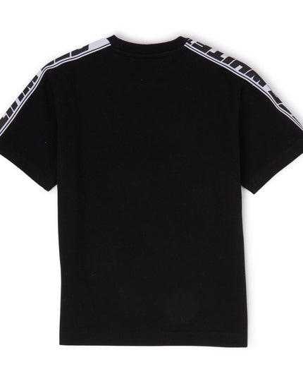 Kids Atelier-Off White-Black Logo Stripes T-Shirt