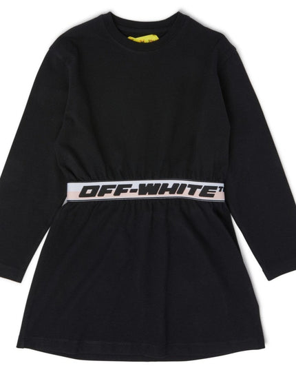 Kids atelier-Off White-Black Logo Band Dress