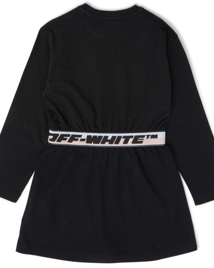 Kids atelier-Off White-Black Logo Band Dress