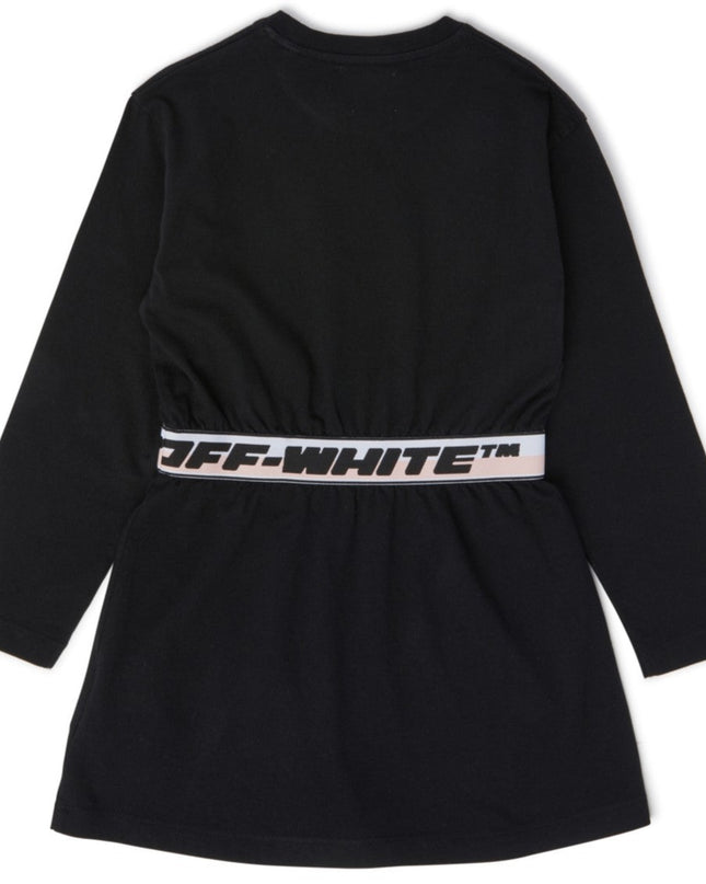 Kids atelier-Off White-Black Logo Band Dress