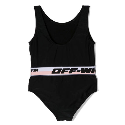 Kids Atelier-Off White-Black Swimsuit