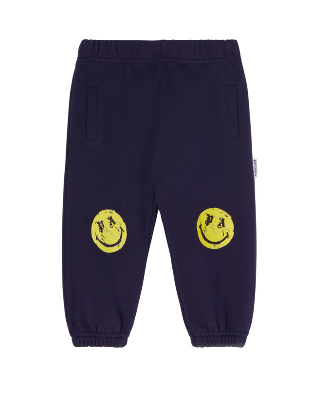 Kids Atelier-Palm angels-Navy Blue Smiley Joggers
