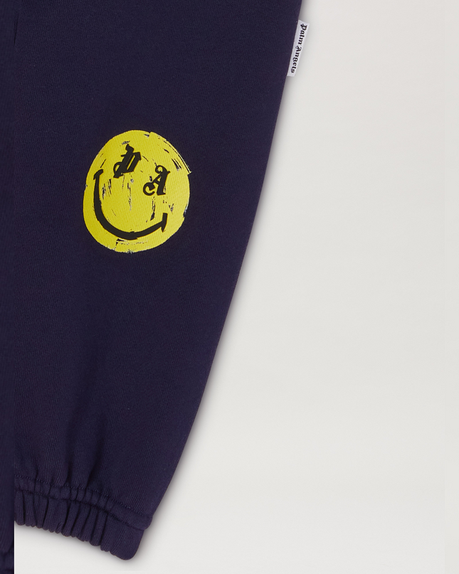 Kids Atelier-Palm angels-Navy Blue Smiley Joggers