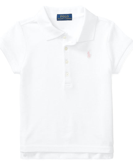 Kids Atelier-Ralph Lauren-White Stretch Cotton Polo