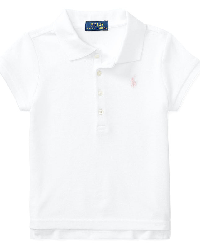 Kids Atelier-Ralph Lauren-White Stretch Cotton Polo
