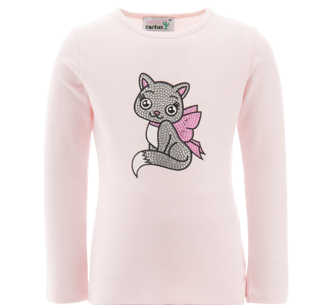 Pink Crystal Cat T-Shirt