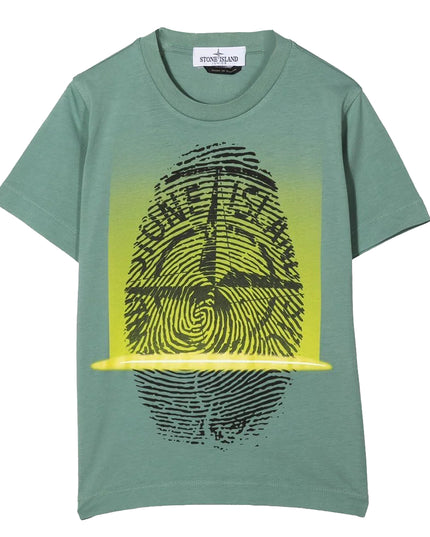 Kids Atelier-Stone Island-Green Finger Print T-Shirt