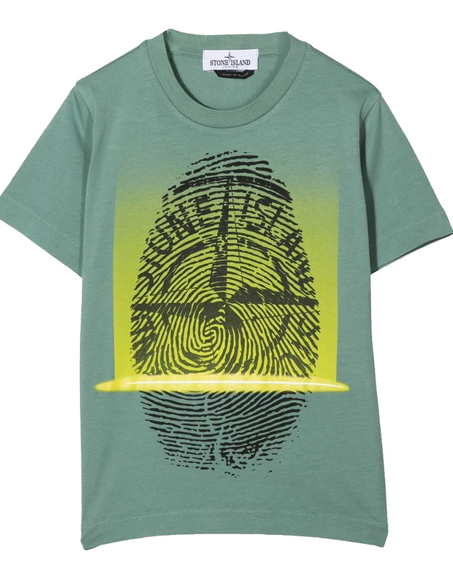 Kids Atelier-Stone Island-Green Finger Print T-Shirt