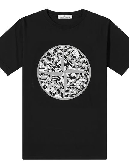 Kids Atelier-Stone Island-Black Camo-Filled Compass T-Shirt