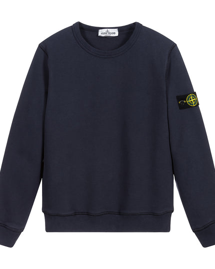 Kids Atelier-Stone Island-Navy Blue Crewneck Sweatshirt
