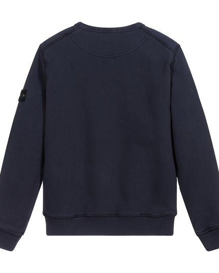 Kids Atelier-Stone Island-Navy Blue Crewneck Sweatshirt