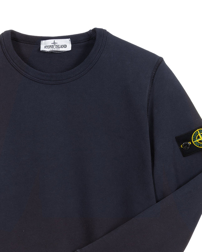 Kids Atelier-Stone Island-Navy Blue Crewneck Sweatshirt