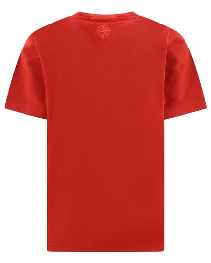 Kids Atelier-Stone Island-Red Graphic Logo T-Shirt