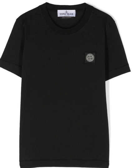 Kids Atelier-Stone Island-Black Logo T-Shirt