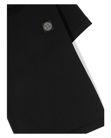 Kids Atelier-Stone Island-Black Logo T-Shirt